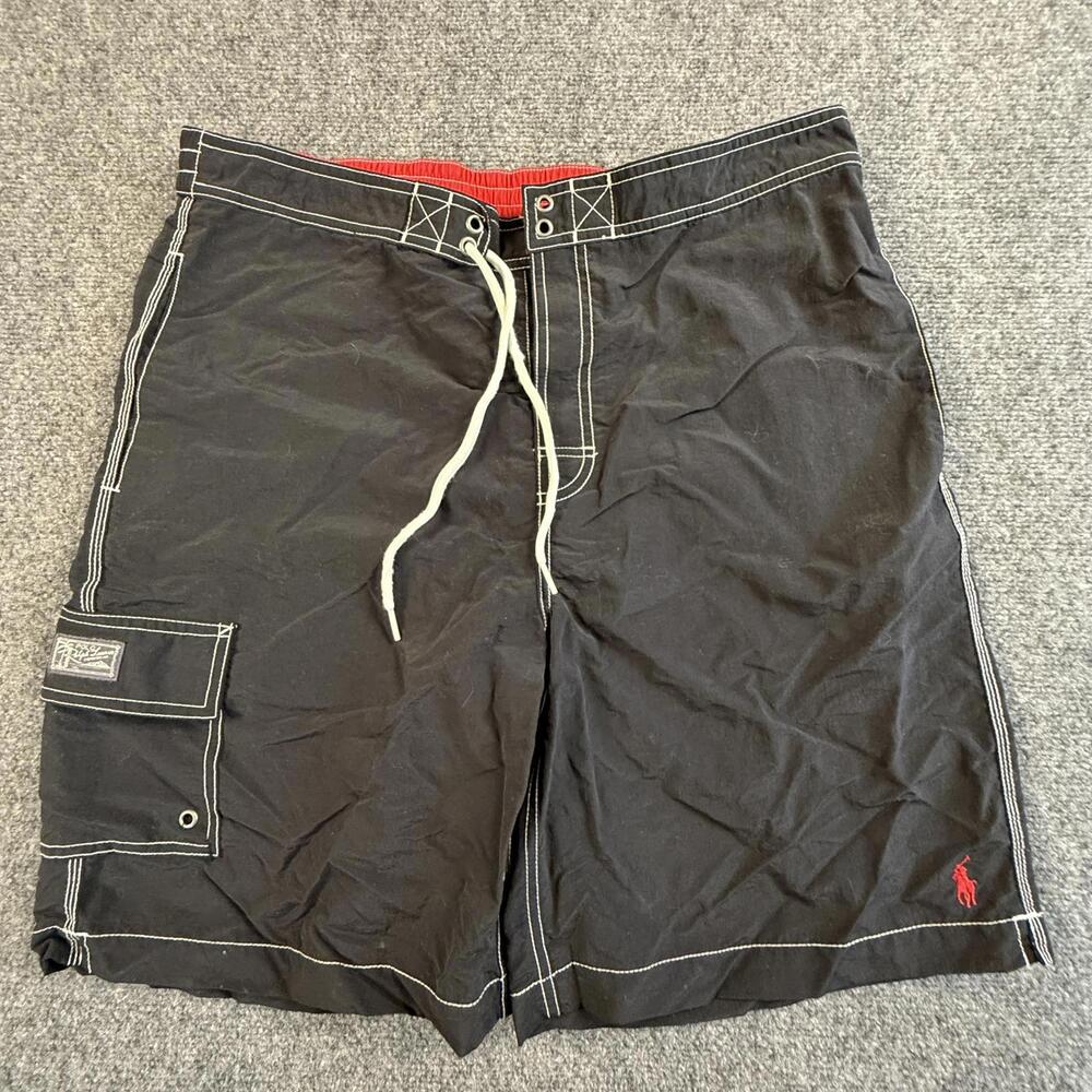 Polo Ralph Lauren Men's Black Cargo Swim Trunks Size Large #1774
